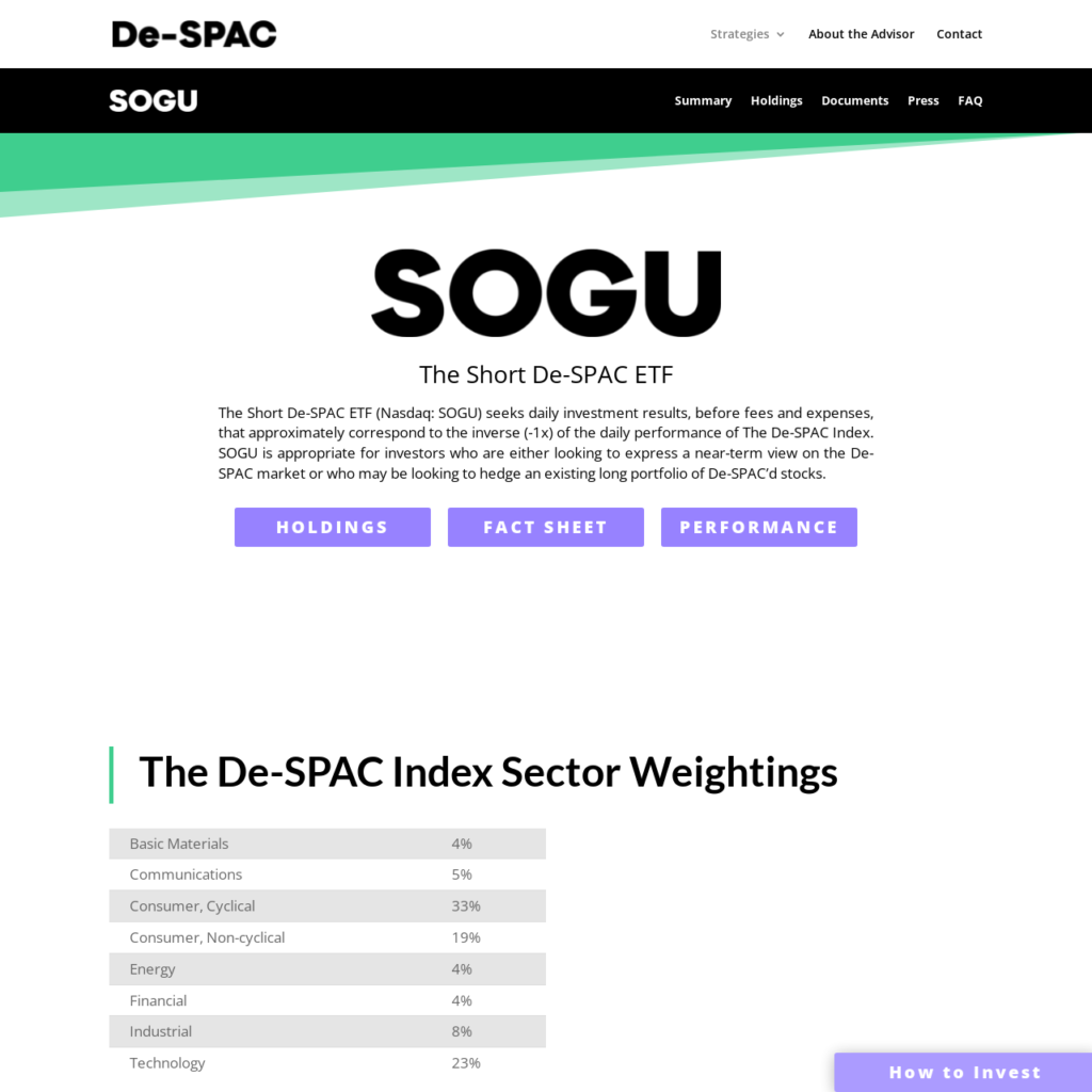 The Short De-SPAC ETF Website
